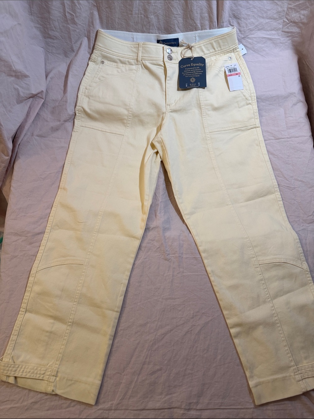 Democracy Pale Yellow High-Rise Pants